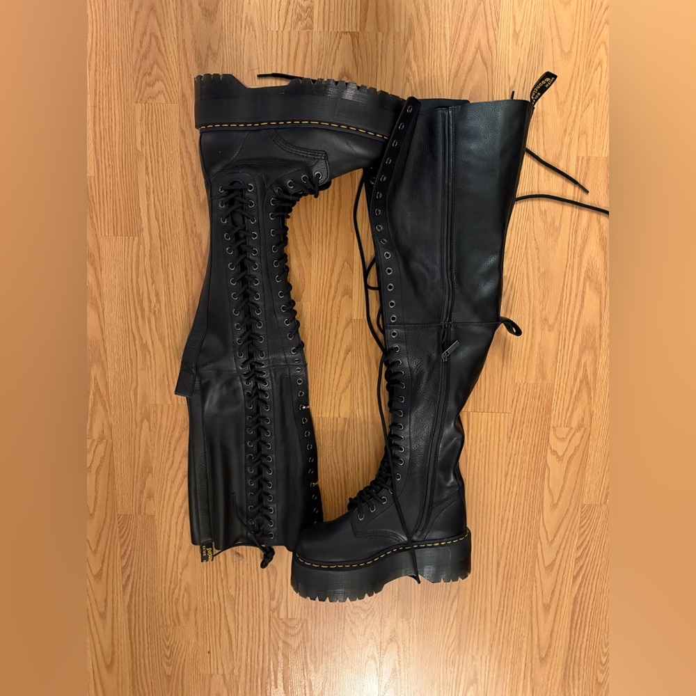Dr. Martens Black Over the Knee Flatform Boots